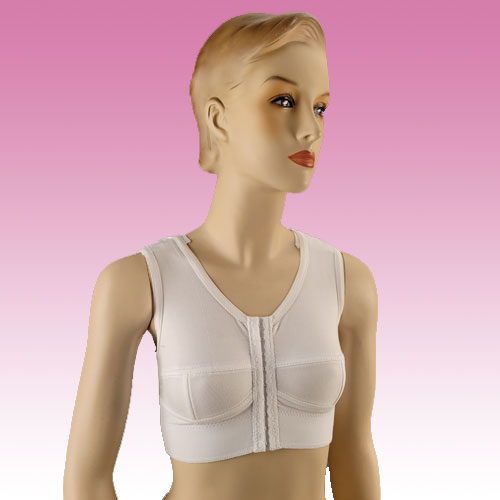 Velcro Strap Heavy Compression Post Surgical Bra with Cups - EMS Surgical